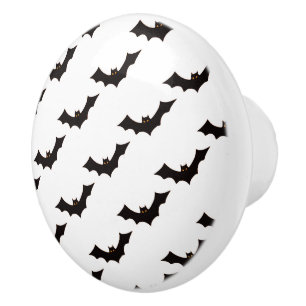 Halloween, Pattern Of Bats, Trick Or Treat, Boo Ceramic Knob