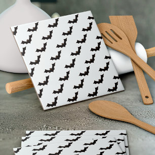 Halloween, Pattern Of Bats, Trick Or Treat, Boo Ceramic Tile