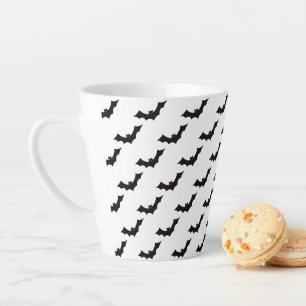 Halloween, Pattern Of Bats, Trick Or Treat, Boo Latte Mug