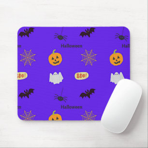 Halloween pattern on blue mouse pad