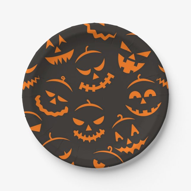 Halloween pattern paper plate (Front)