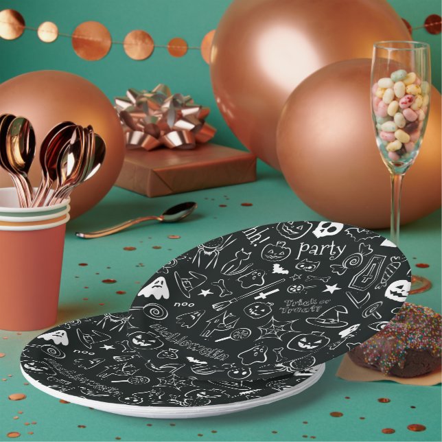 Halloween Pattern Paper Plate (Multi)