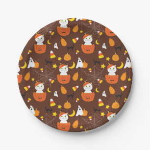 Halloween pattern paper plate