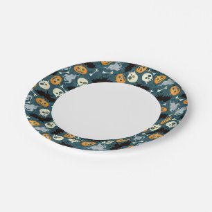 Halloween pattern paper plate