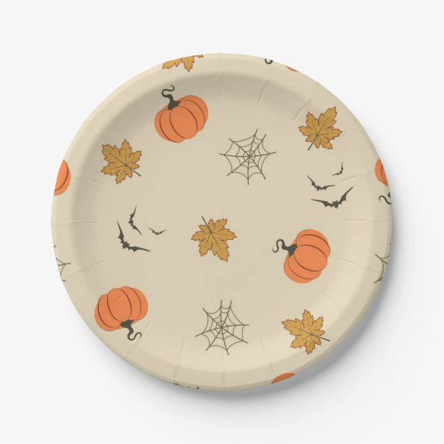 Halloween pattern paper plate (Front)