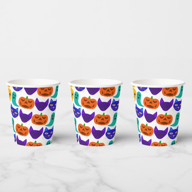 Halloween Pattern Paper Plate Cups (Multi)