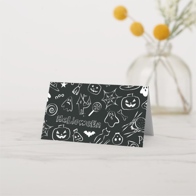 Halloween Pattern Place Card (Back)