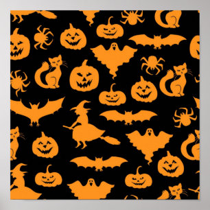 Halloween pattern poster