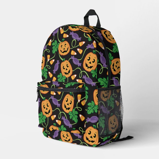 HALLOWEEN PATTERN PRINTED BACKPACK (Back Corner Right)