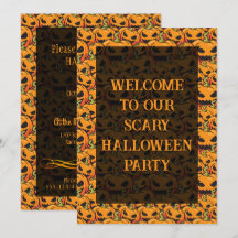 HALLOWEEN - Pattern - Pumpkins 1 invitation