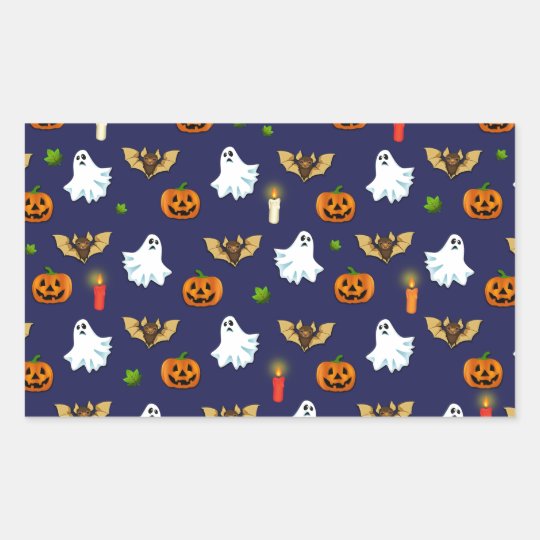Halloween pattern rectangular sticker