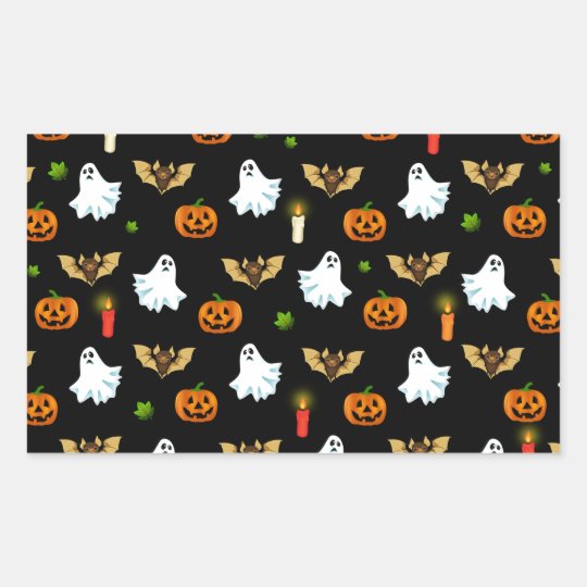 Halloween pattern rectangular sticker