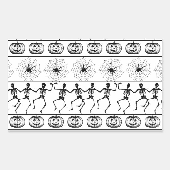 Halloween pattern rectangular sticker