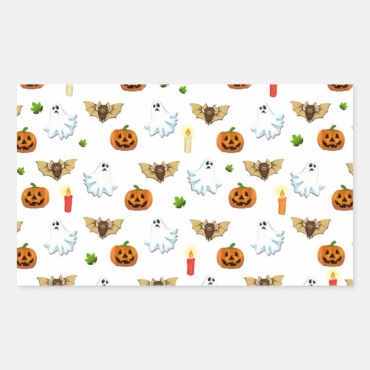 Halloween pattern rectangular sticker