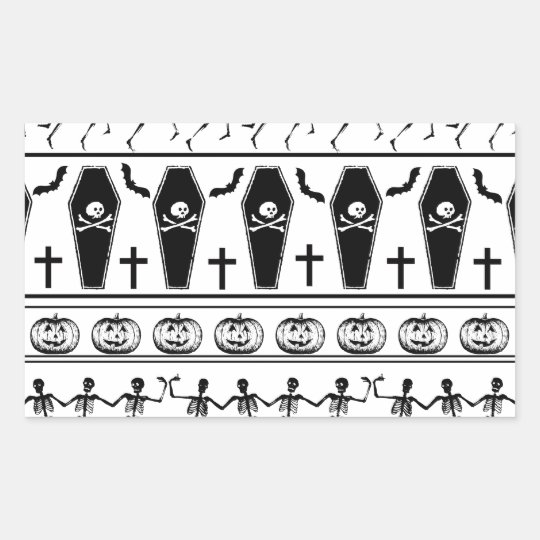 Halloween pattern rectangular sticker