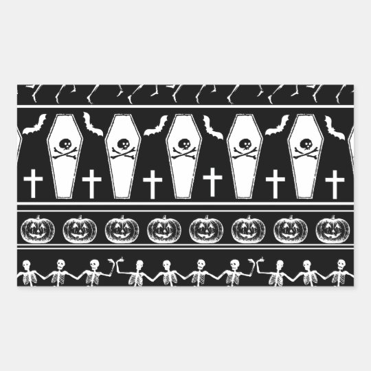 Halloween pattern rectangular sticker