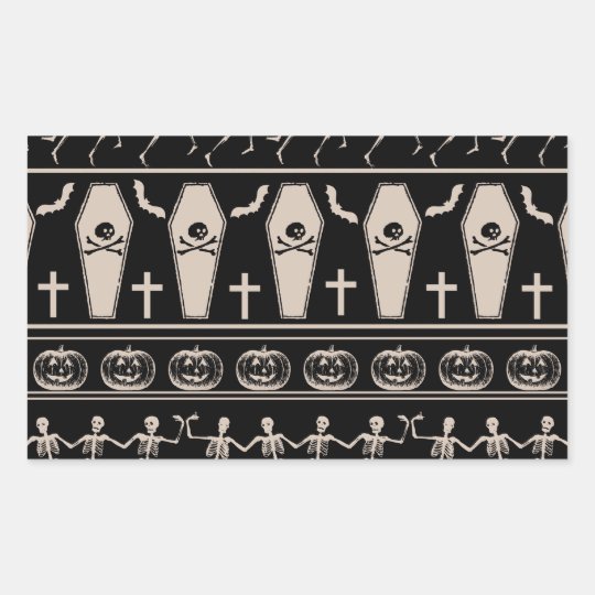 Halloween pattern rectangular sticker