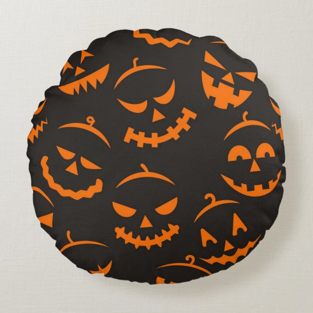 Halloween pattern round cushion (Front)