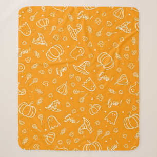 Halloween pattern sherpa blanket