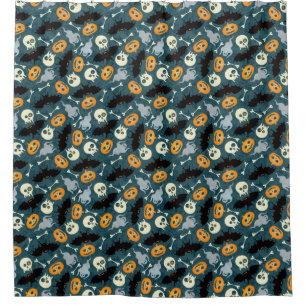 Halloween pattern shower curtain