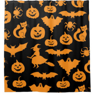 Halloween pattern shower curtain