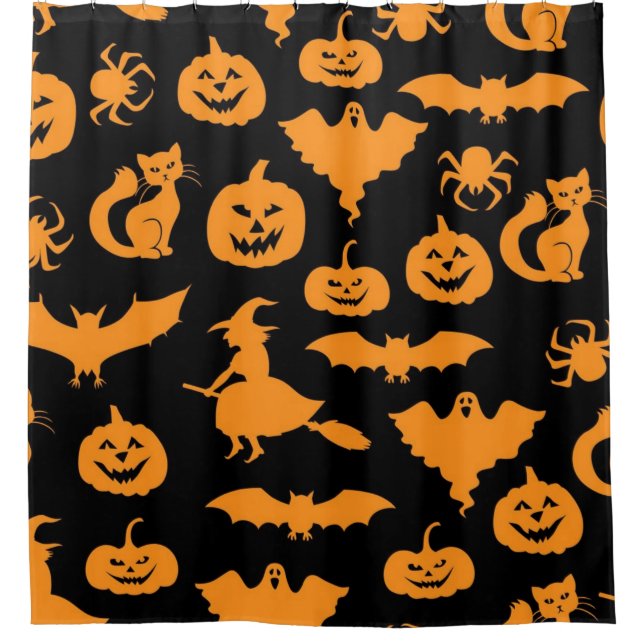Halloween pattern shower curtain (Front)