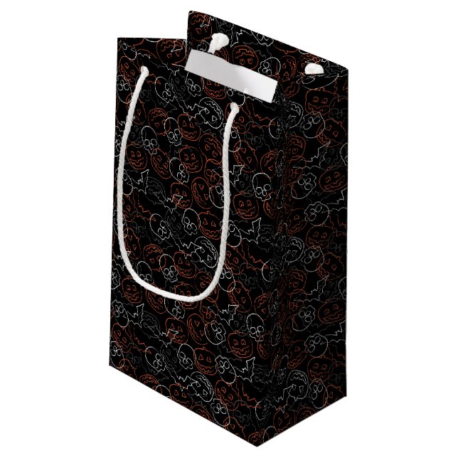 Halloween Pattern Small Gift Bag (Back Angled)