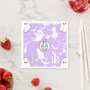 Halloween pattern. Spooky and cute.b Napkin