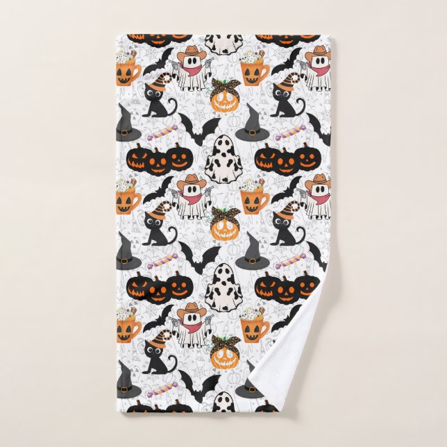 Halloween pattern. Spooky and cute Hand Towel (Hand Towel)