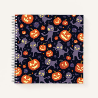 Halloween Pattern Square Note Notebook