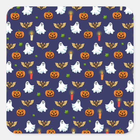 Halloween pattern square sticker