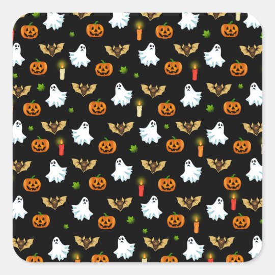 Halloween pattern square sticker
