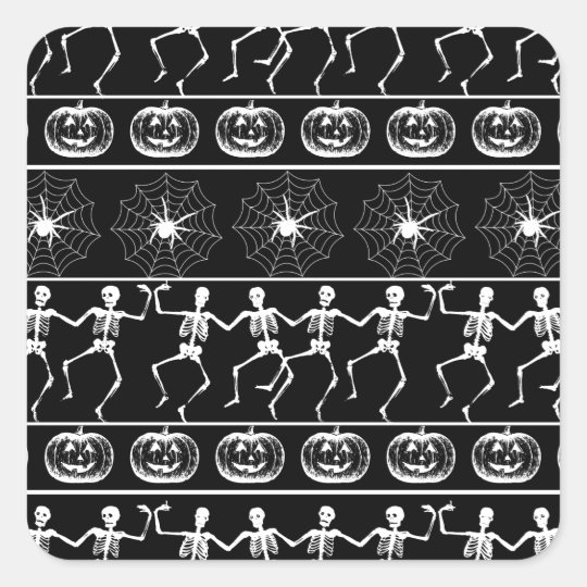 Halloween pattern square sticker
