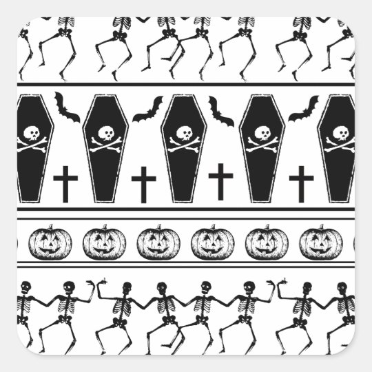 Halloween pattern square sticker