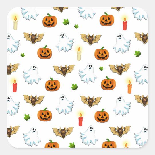 Halloween pattern square sticker