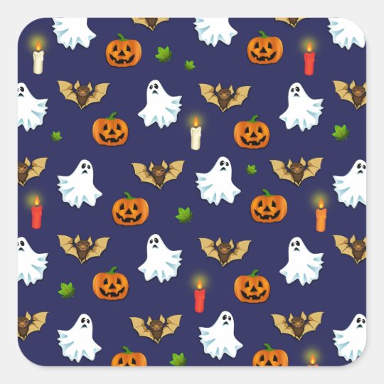 Halloween pattern square sticker