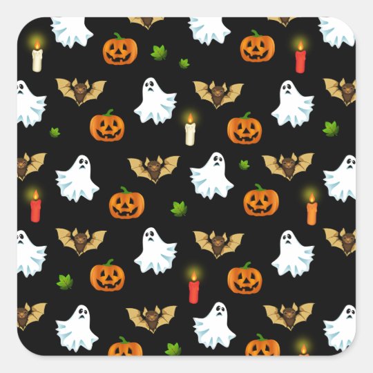 Halloween pattern square sticker