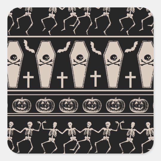 Halloween pattern square sticker