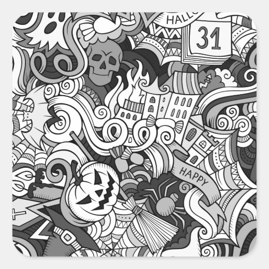 Halloween pattern square sticker