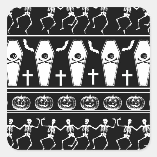 Halloween pattern square sticker