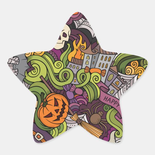 Halloween pattern star sticker