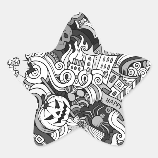 Halloween pattern star sticker