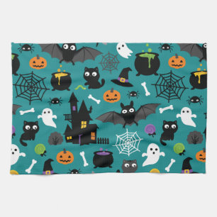 Halloween Pattern Tea Towel