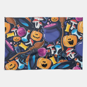 Halloween pattern tea towel