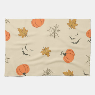 Halloween pattern tea towel
