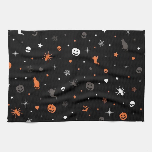 Halloween pattern tea towel (Horizontal)
