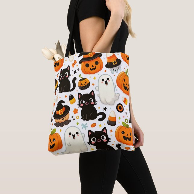 Halloween Pattern Tote Bag (Close Up)