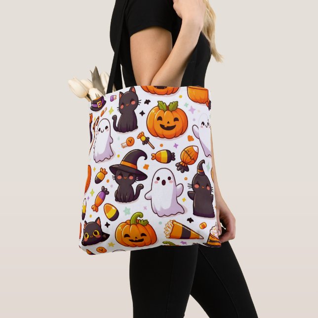 Halloween Pattern Tote Bag (Close Up)