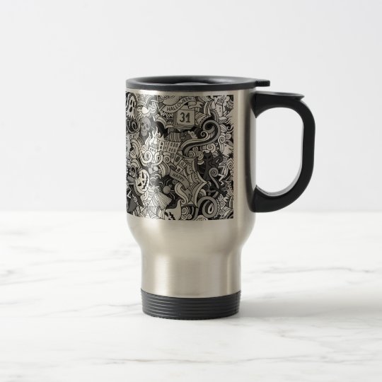 Halloween pattern travel mug