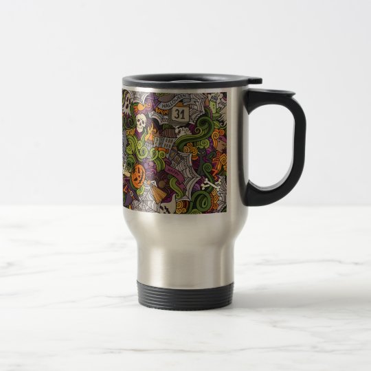 Halloween pattern travel mug